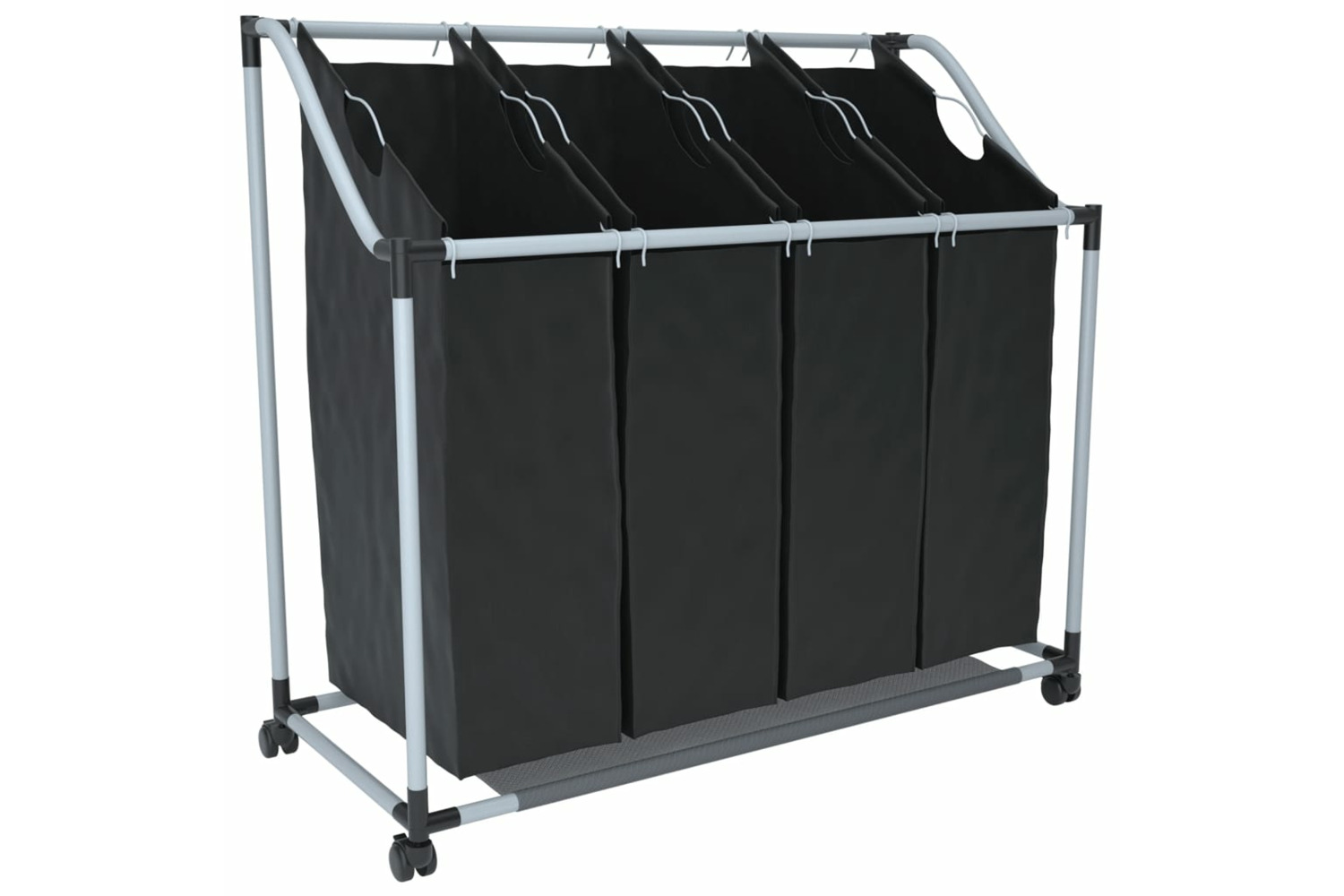 vidaXL 240367 Laundry Sorter With 4 Bags Black Grey