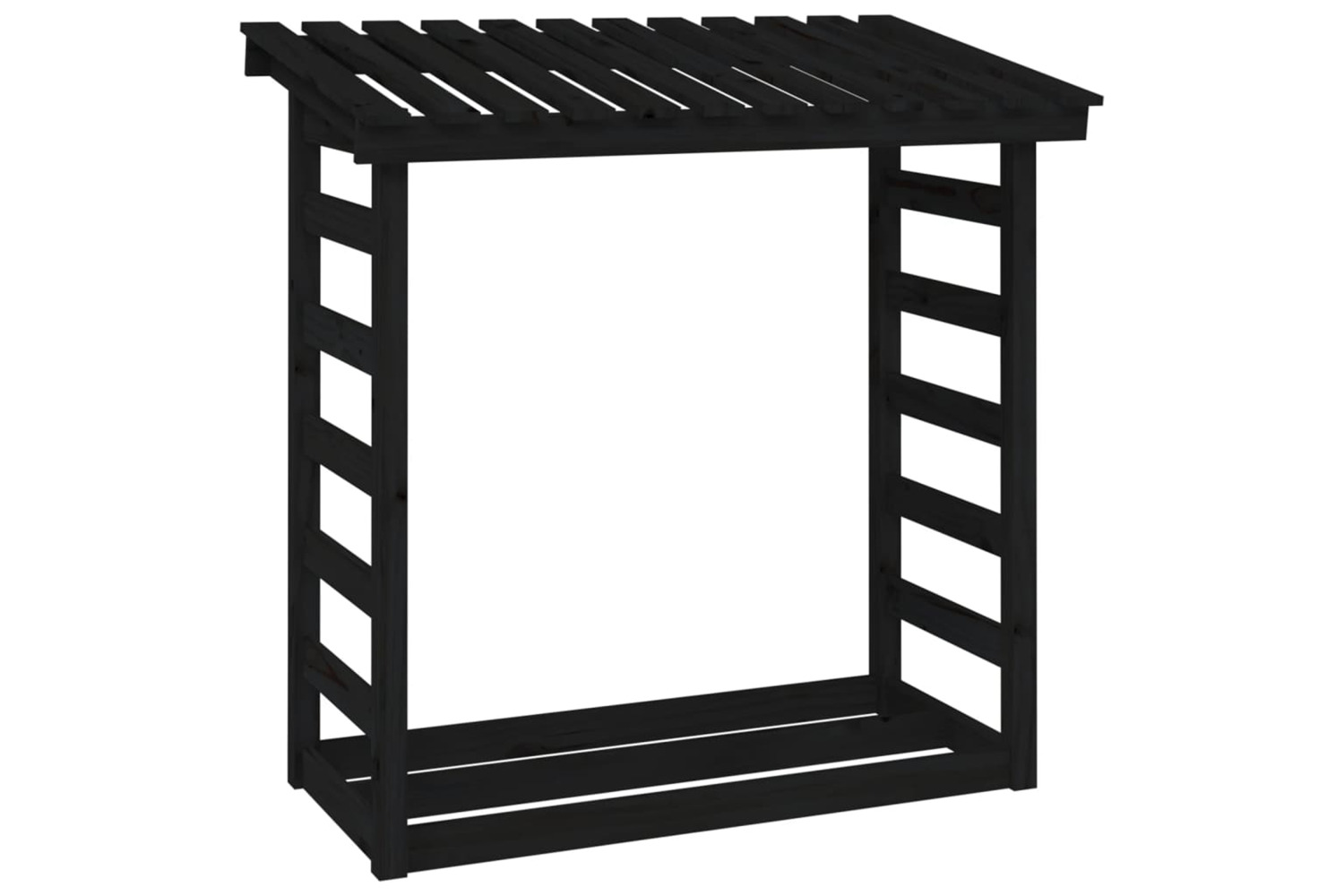 vidaXL 822441 Firewood Rack Black 108x64.5x110cm Solid Wood Pine