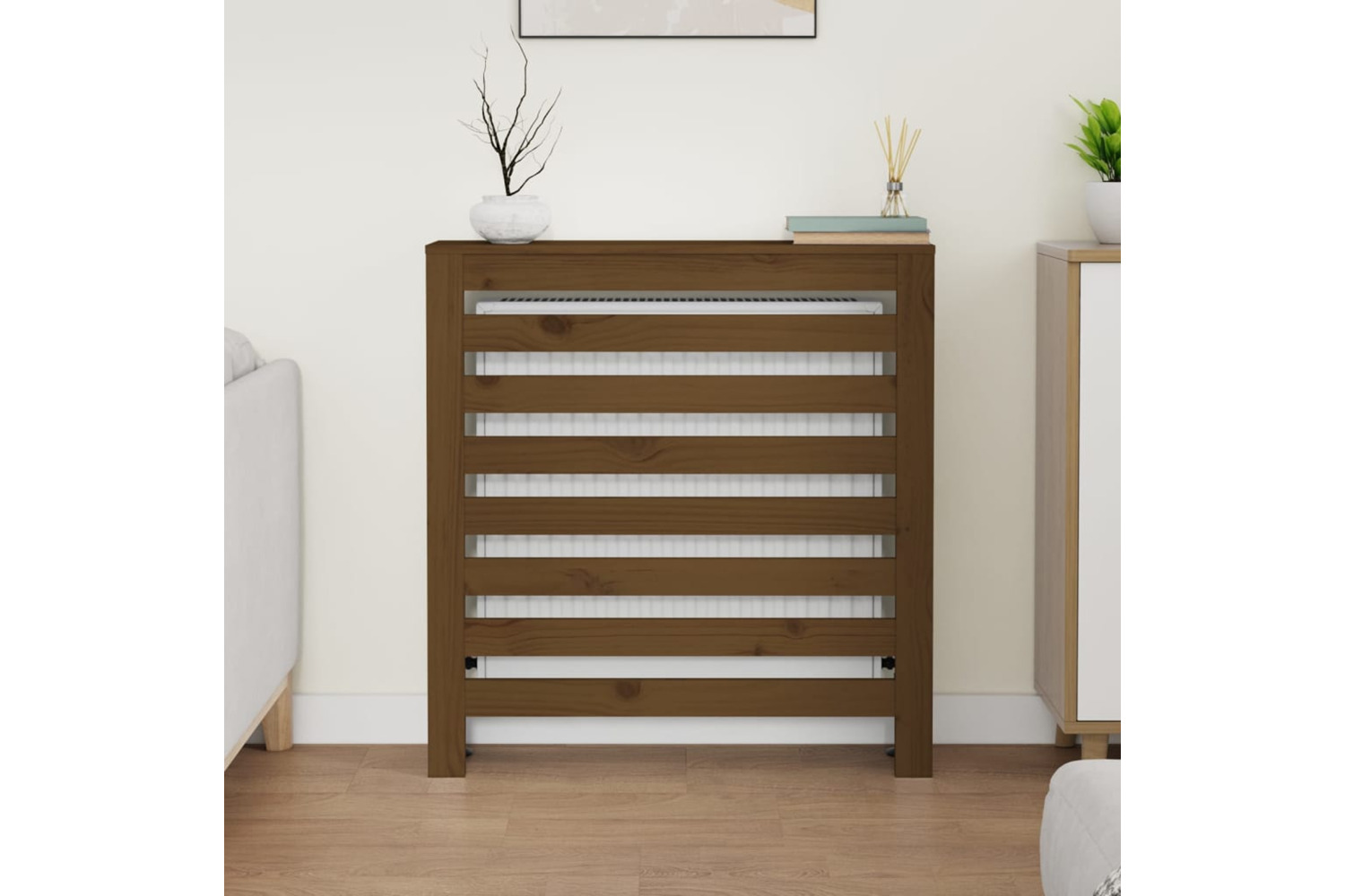 vidaXL 822594 Radiator Cover Honey Brown 79.5x19x84cm Solid Wood Pine