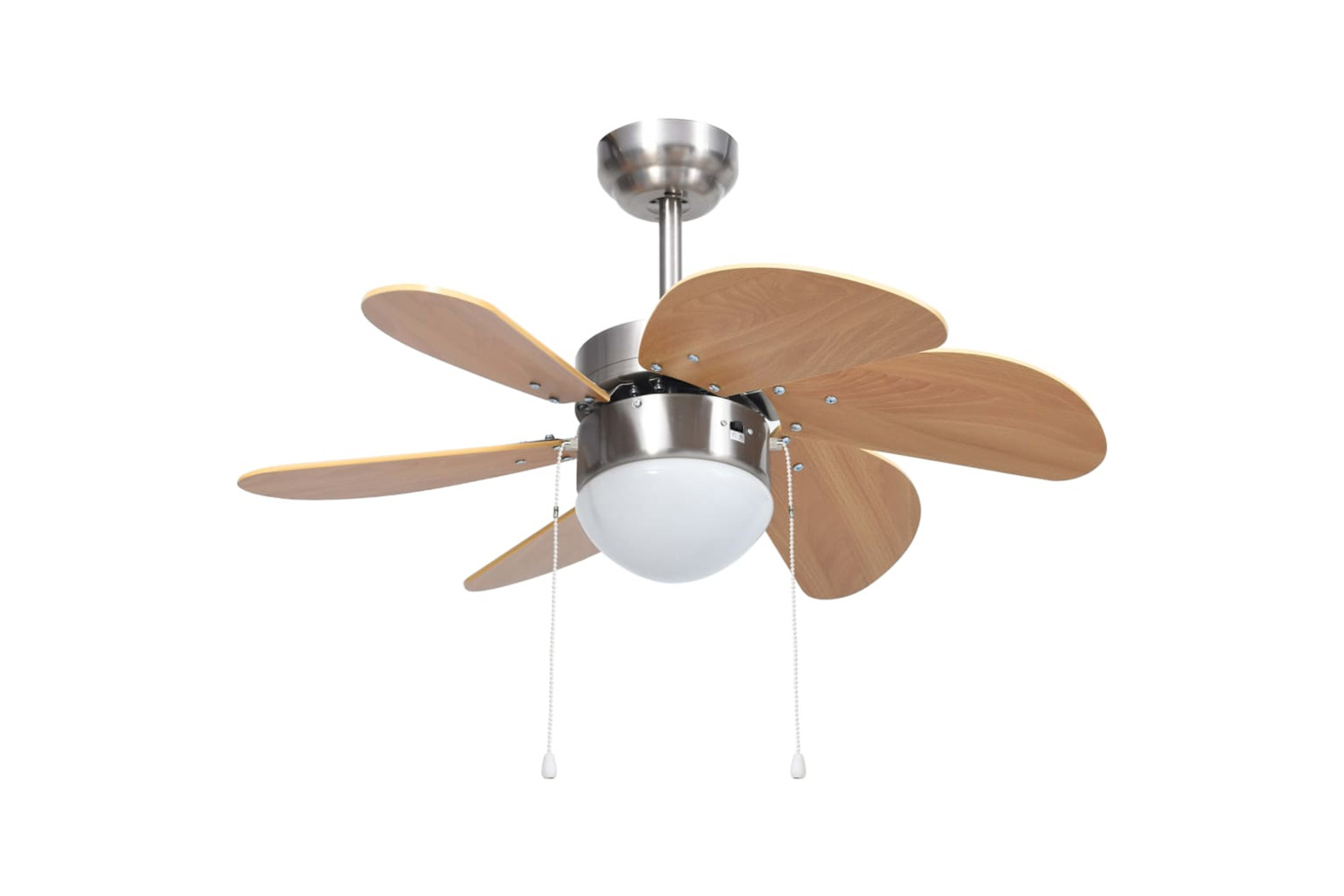 vidaXL 51489 Ceiling Fan With Light 76cm Light Brown