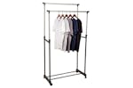 Storage Solutions 442516 Storage Solutions Clothing Rack Double Hangers With Wheels Adjustable 80x42x(90-160) Cm