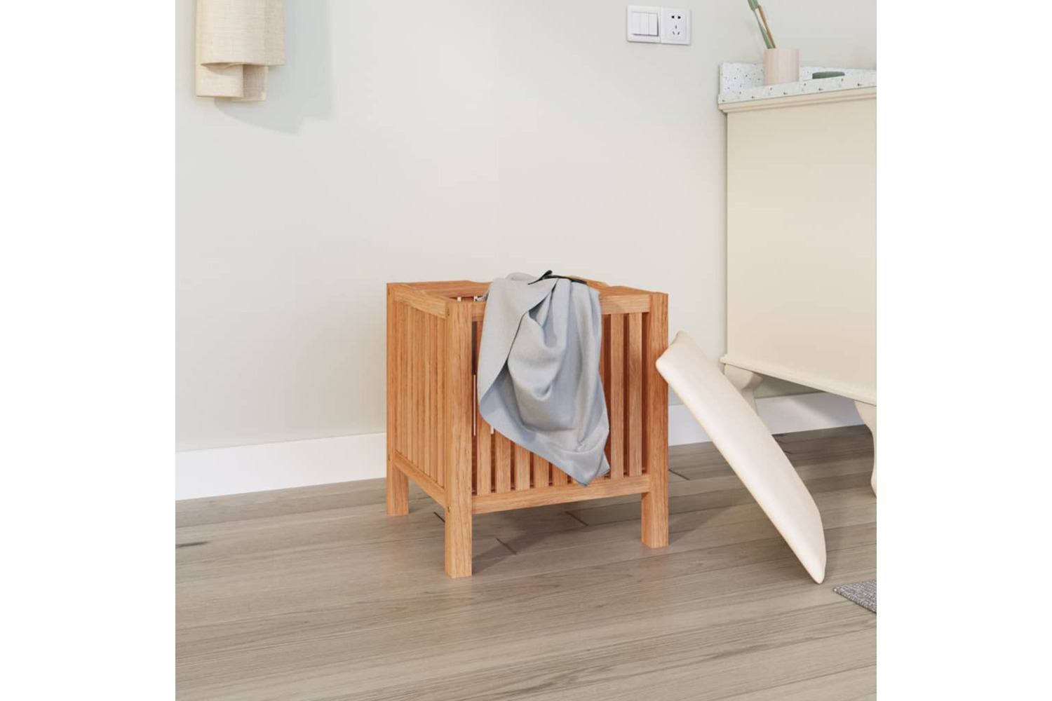 vidaXL 350351 Bathroom Stool 40.5x40x52cm Solid Wood Walnut