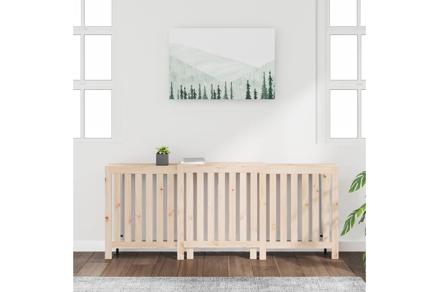 vidaXL 822586 Radiator Cover 210x21x85cm Solid Wood Pine