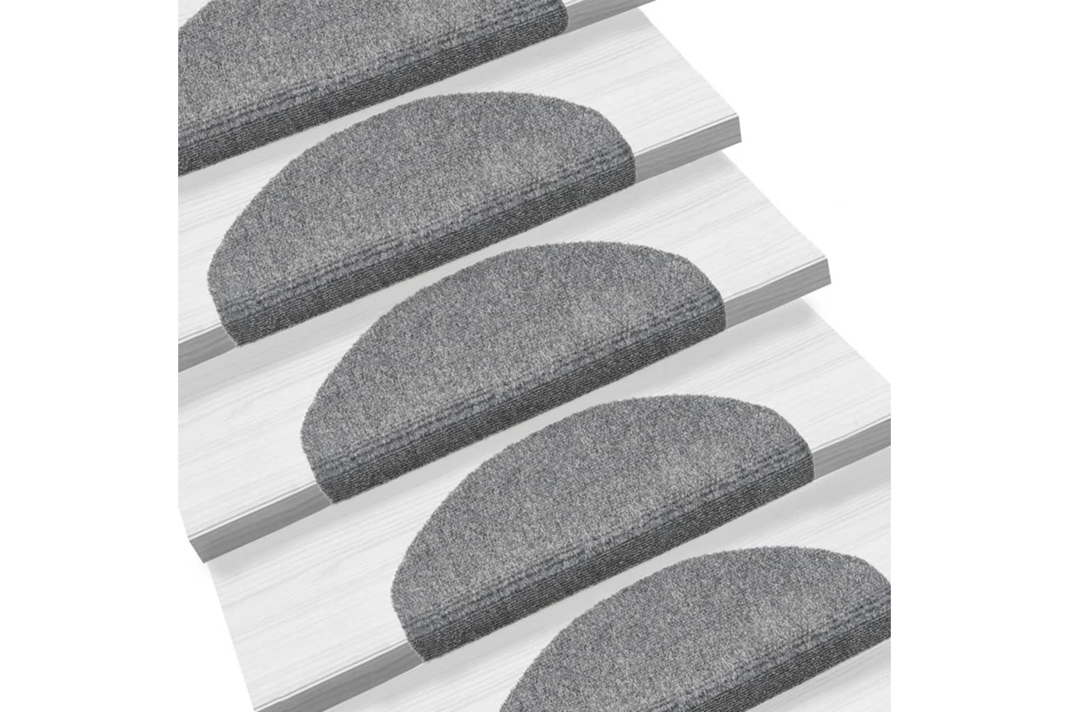 vidaXL 149704 Self-adhesive Stair Mats 5 Pcs Light Grey 65x21x4cm Needle Punch