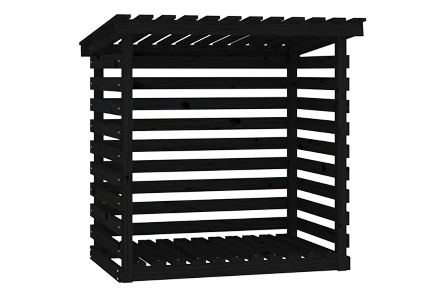 vidaXL 822226 Firewood Rack Black 108x73x108cm Solid Wood Pine