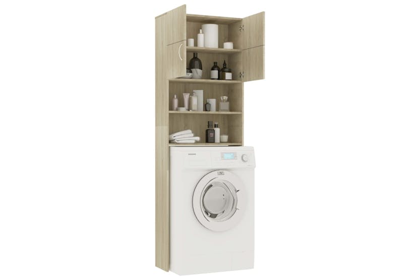 Vidaxl 800030 Washing Machine Cabinet Sonoma Oak 64x25.5x190 Cm Engineered Wood