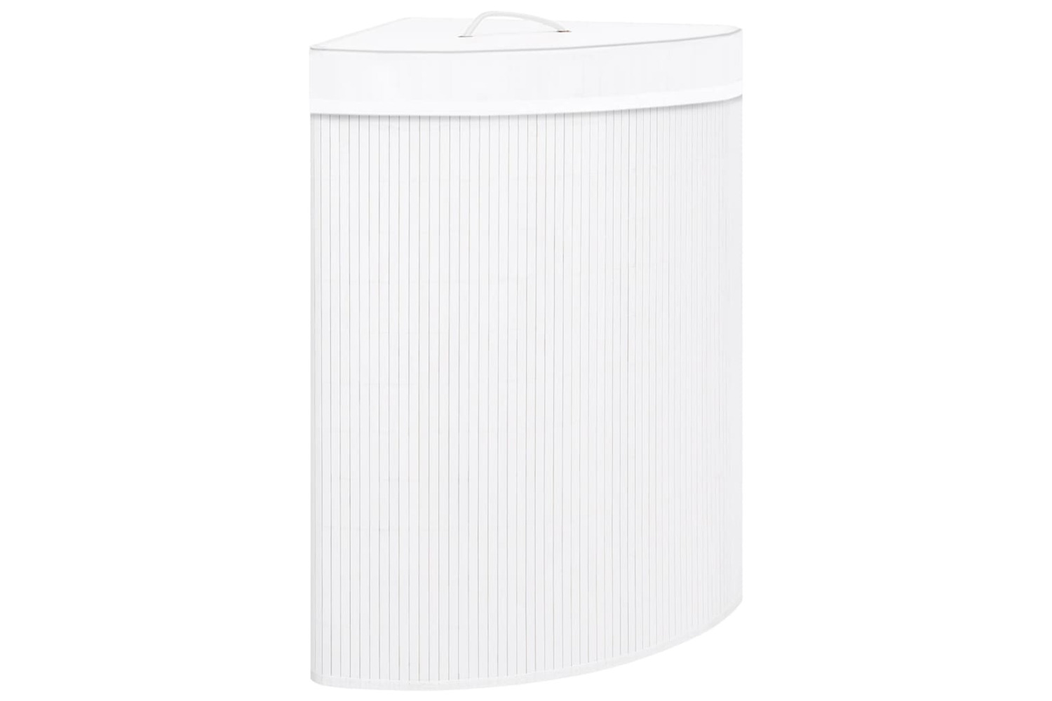 vidaXL 320763 Bamboo Corner Laundry Basket White 60 L