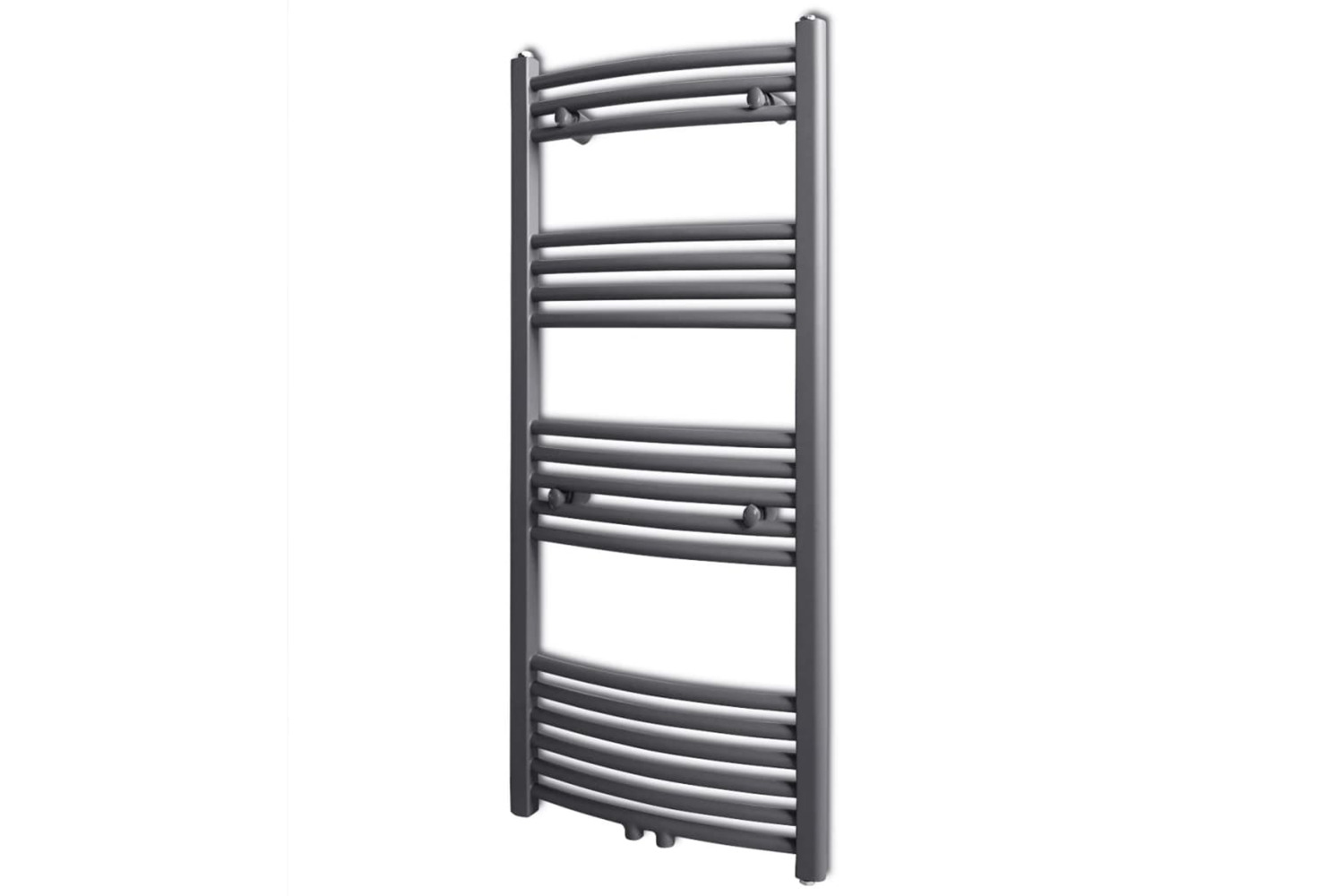 vidaXL 141899 Grey Bathroom Central Heating Towel Rail Radiator Curve 500x1160mm