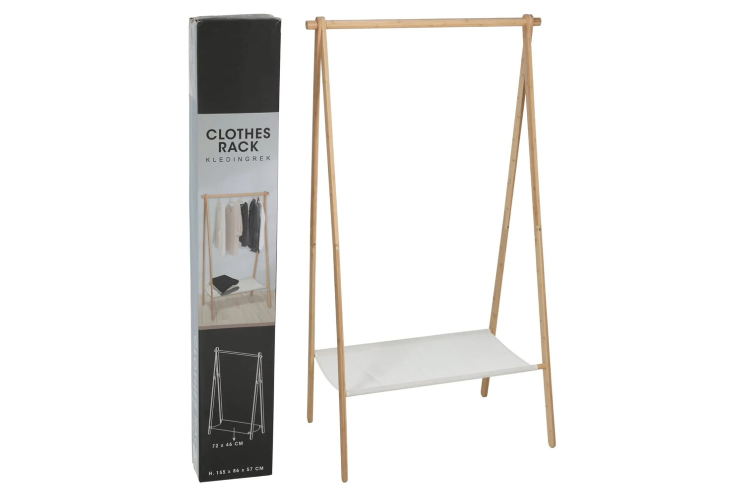 Storage Solutions 442525 Storage Solutions Clothing Rack With 1 Tier Pinewood