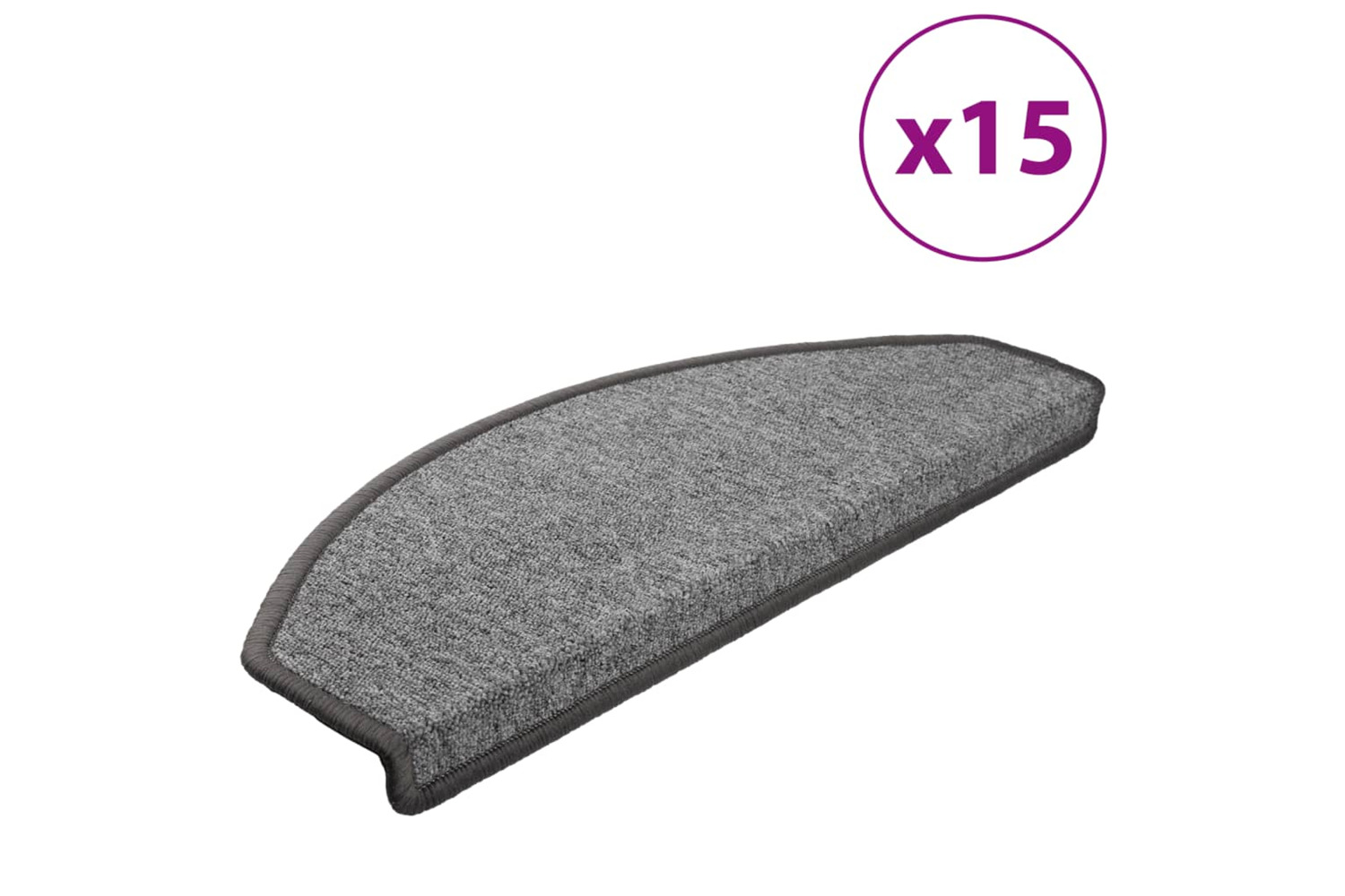 vidaXL 133885 Carpet Stair Treads 15 Pcs Dark Grey 65x24x4cm