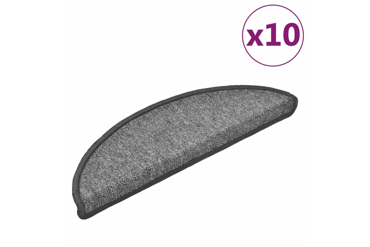 vidaXL Stair Mats 10 Pcs 56x17x3cm Dark Grey