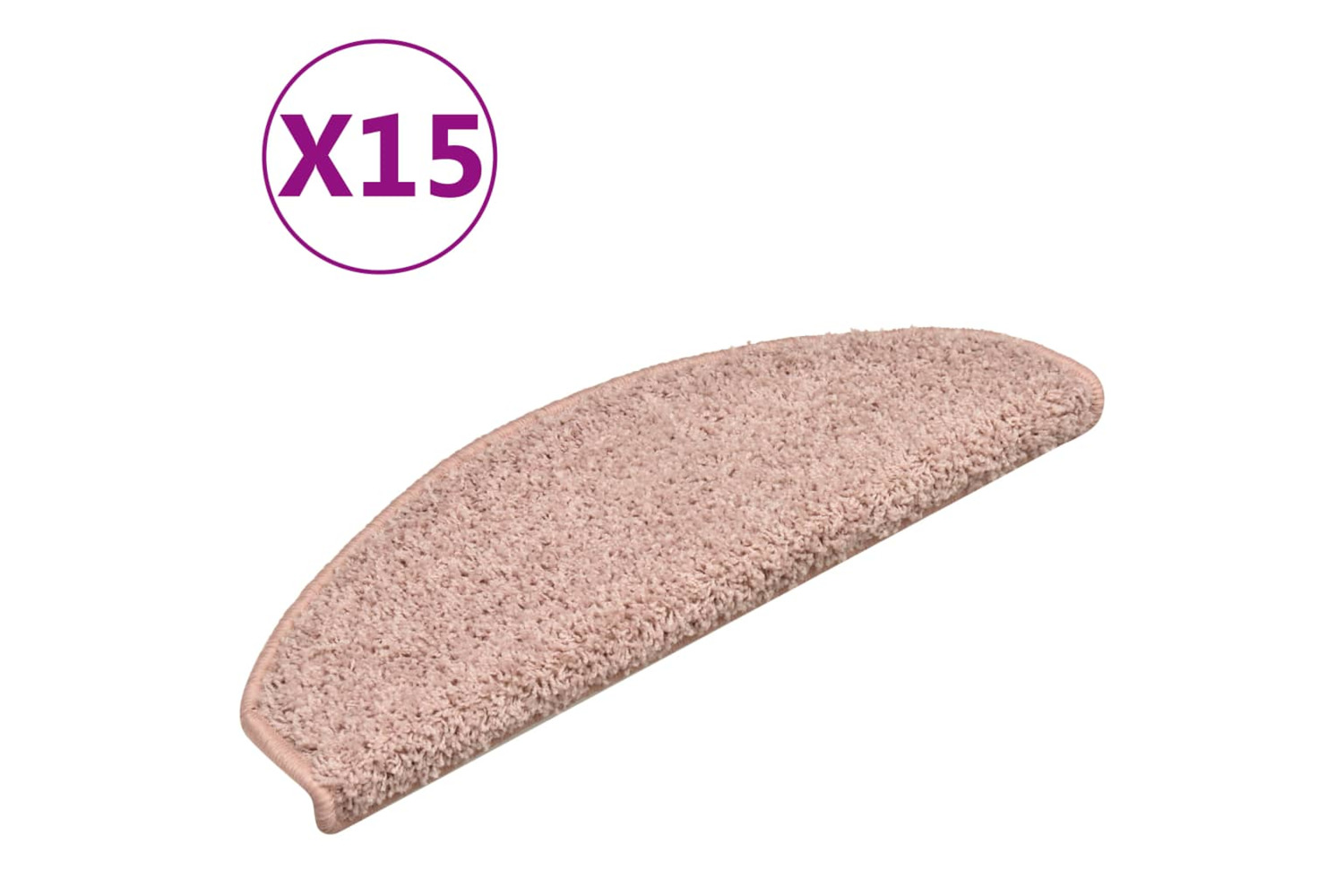 vidaXL 322377 Carpet Stair Treads 15 Pcs Light Pink 65x21x4cm