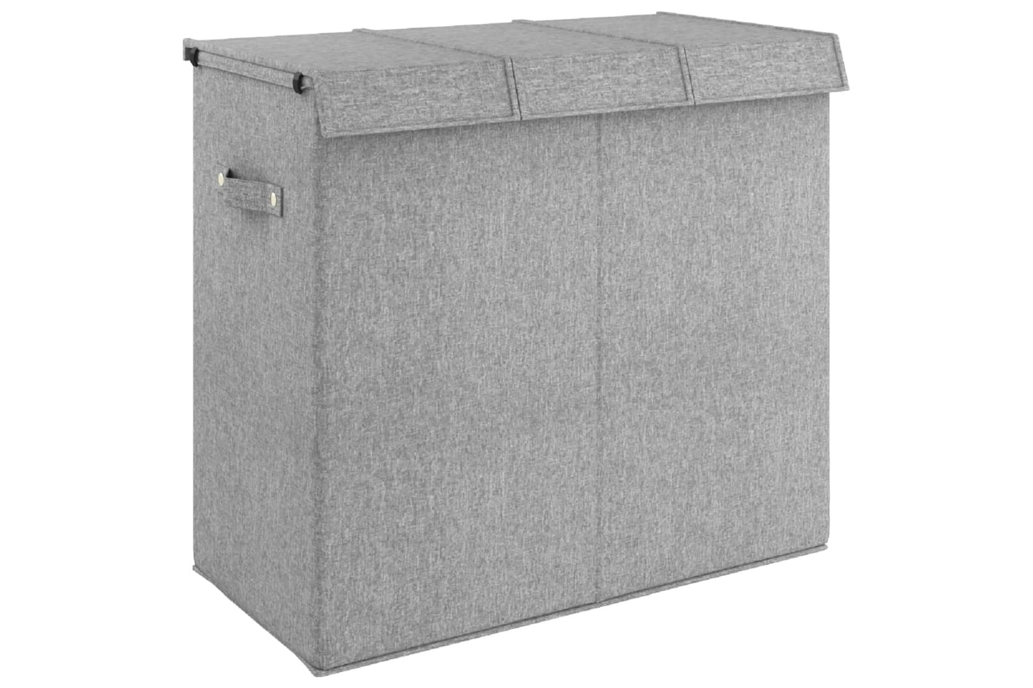 vidaXL 351041 Foldable Laundry Hamper Grey 64.5x34.5x59cm Faux Linen Fabric