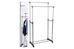 Storage Solutions 442516 Storage Solutions Clothing Rack Double Hangers With Wheels Adjustable 80x42x(90-160) Cm