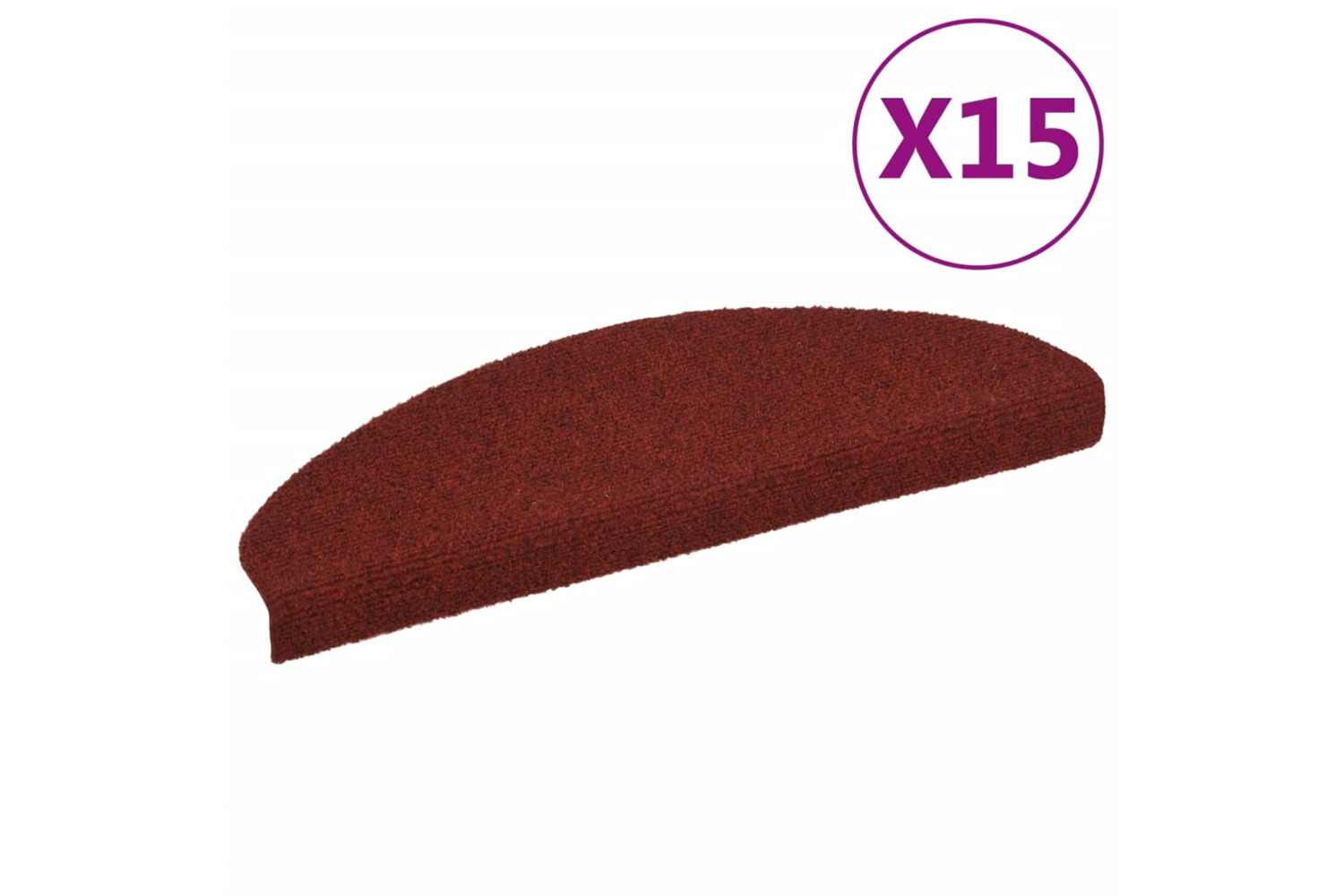vidaXL 132700 15 Pcs Self-adhesive Stair Mats Needle Punch 65x21x4cm Red