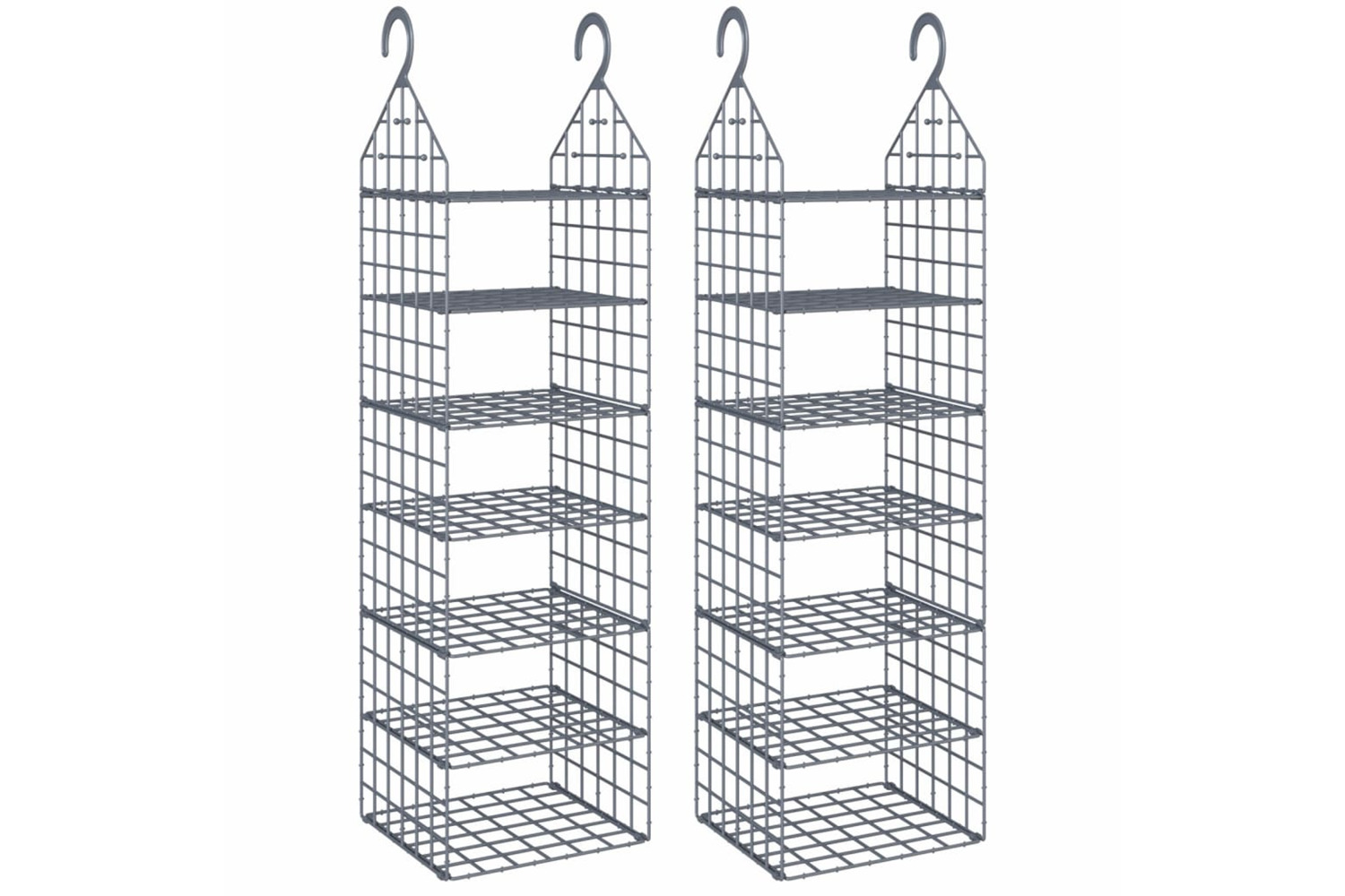 vidaXL 3102980 Hanging Closet Organiser With 7 Shelves 2 Pcs