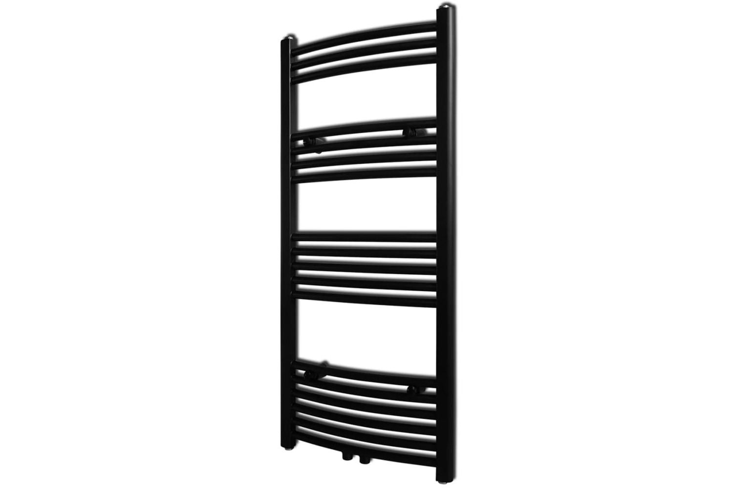 vidaXL 141915 Black Bathroom Central Heating Towel Rail Radiator Curve 500x1160mm
