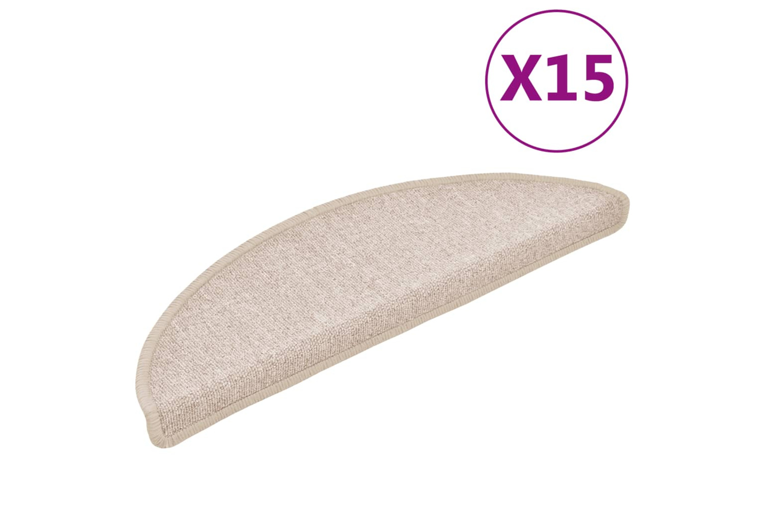 vidaXL 133882 Carpet Stair Treads 15 Pcs Taupe 56x17x3cm