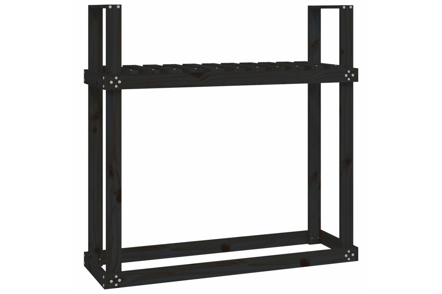 vidaXL 823861 Firewood Rack Black 110x35x108.5cm Solid Wood Pine