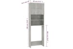Vidaxl 800031 Washing Machine Cabinet Concrete Grey 64x25.5x190 Cm Engineered Wood