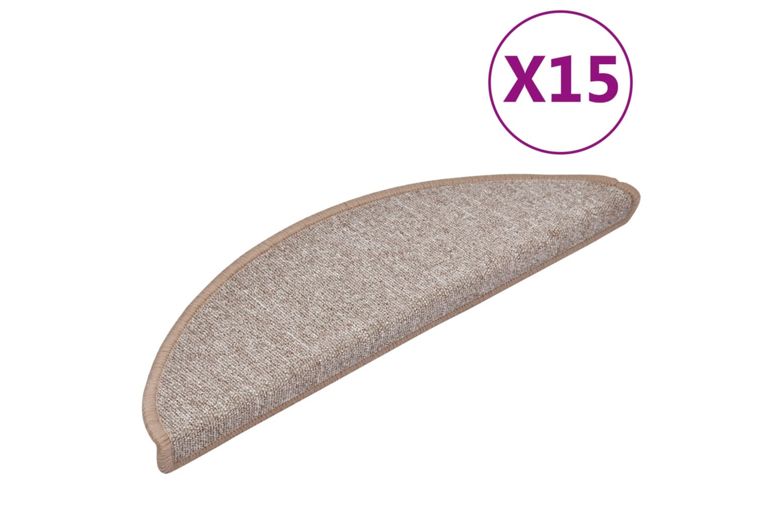 vidaXL 133878 Carpet Stair Treads 15 Pcs Light Brown 56x17x3cm