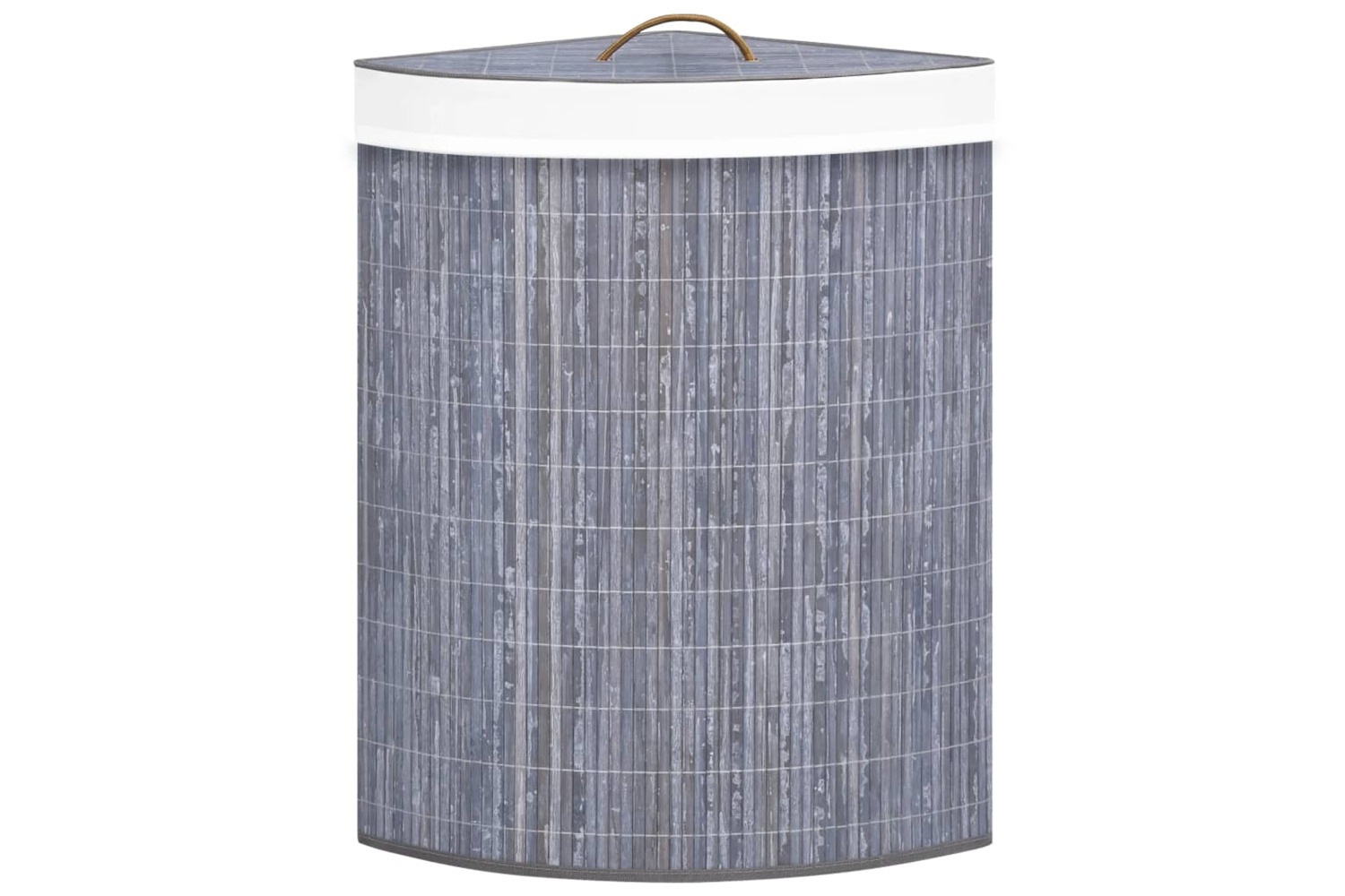 vidaXL 320761 Bamboo Corner Laundry Basket Grey 60 L