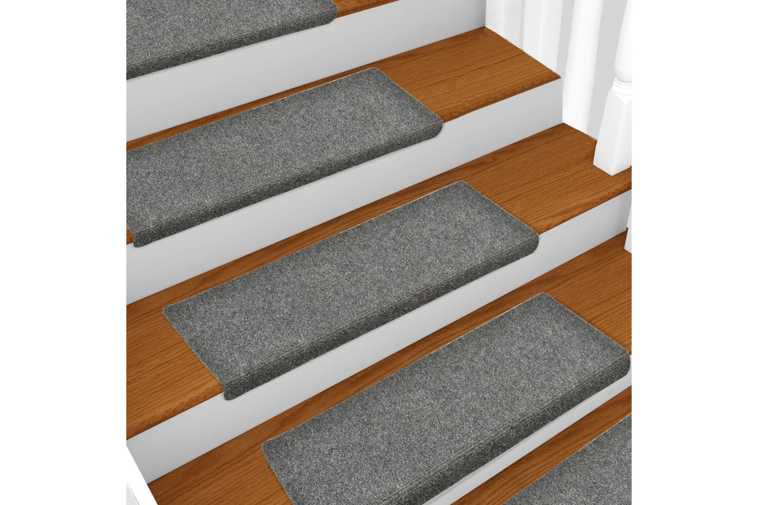 vidaXL Stair Mats 5 Pcs Light Grey 65x21x4cm Needle Punch