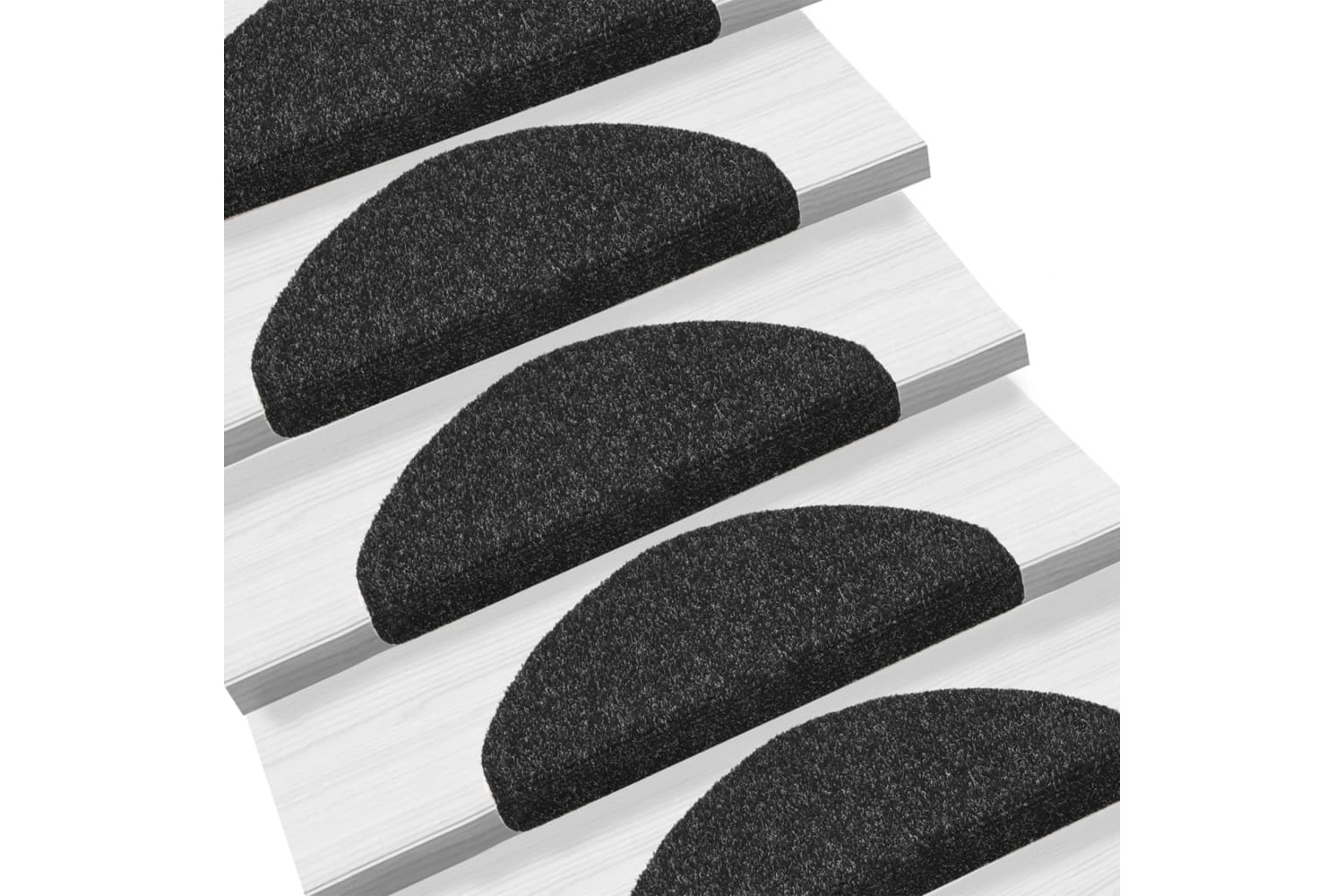 vidaXL 149703 Self-adhesive Stair Mats 10 Pcs Black 65x21x4cm Needle Punch