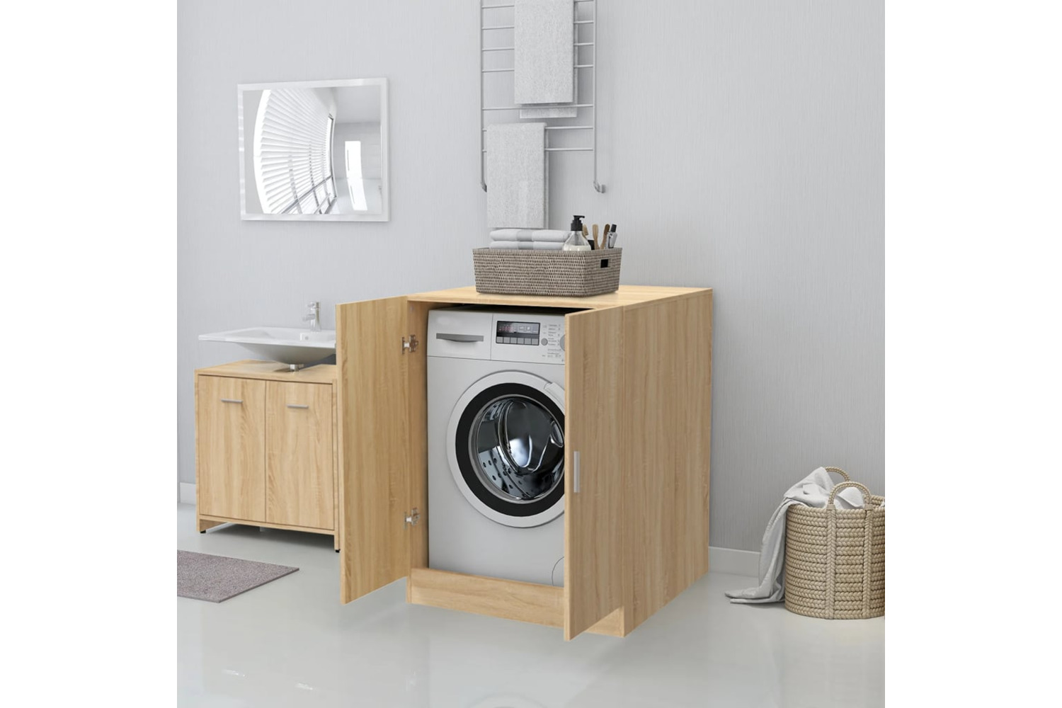 Vidaxl 808398 Washing Machine Cabinet Sonoma Oak 71x71.5x91.5 Cm