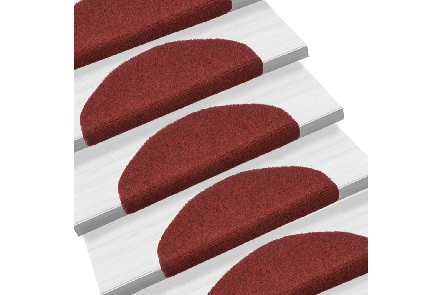 vidaXL 149707 Self-adhesive Stair Mats 10 Pcs Red 65x21x4cm Needle Punch