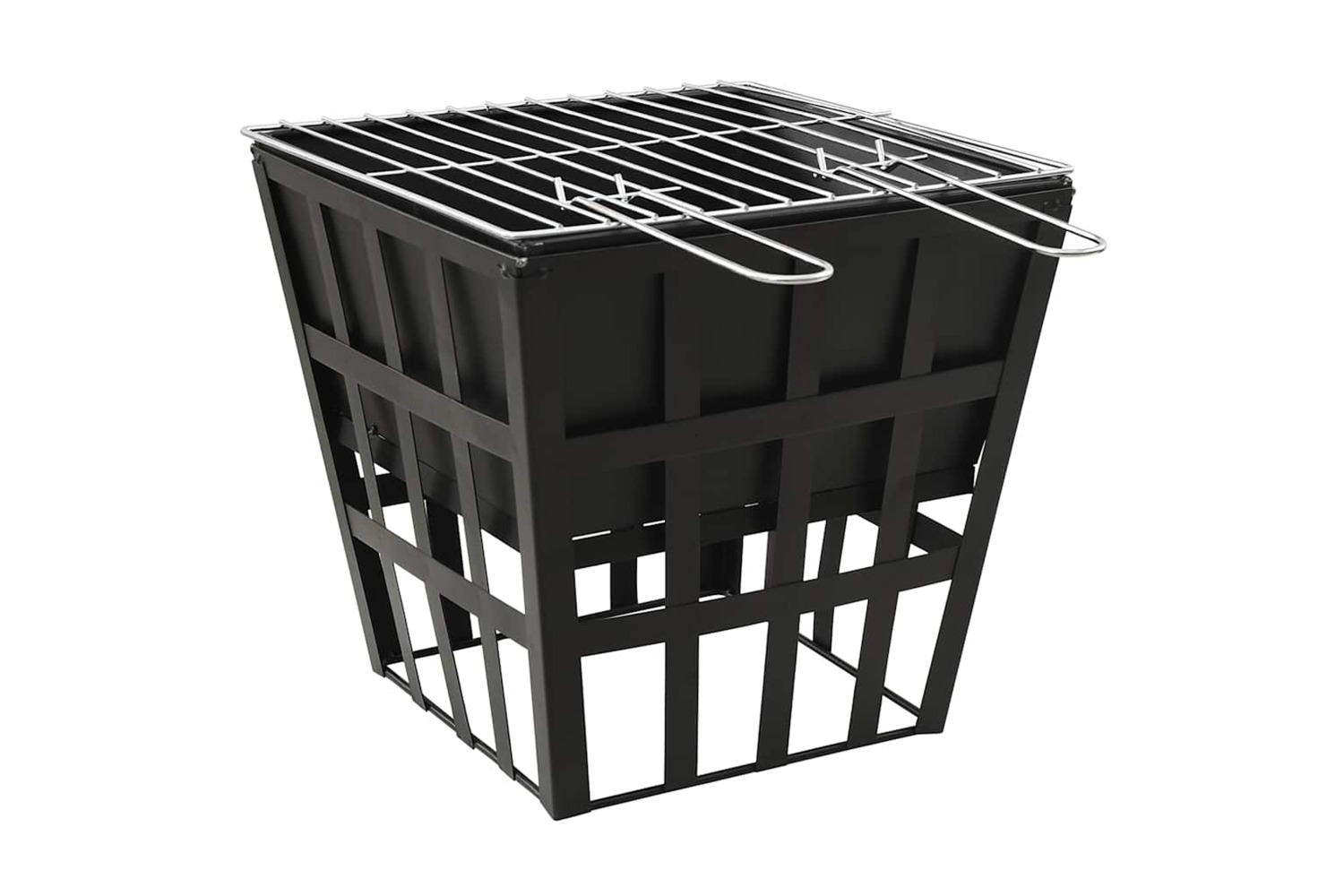 Vidaxl 2-in-1 Fire Pit And Bbq 34x34x48 Cm Steel