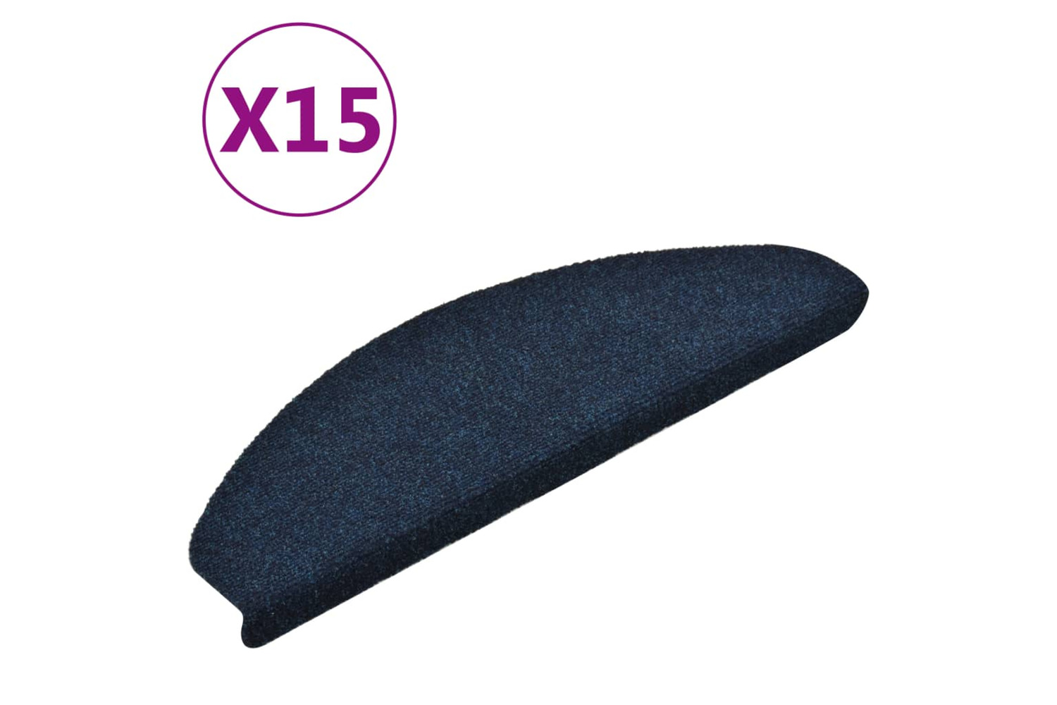 vidaXL 322357 Self-adhesive Stair Mats 15 Pcs Navy 65x21x4cm Needle Punch