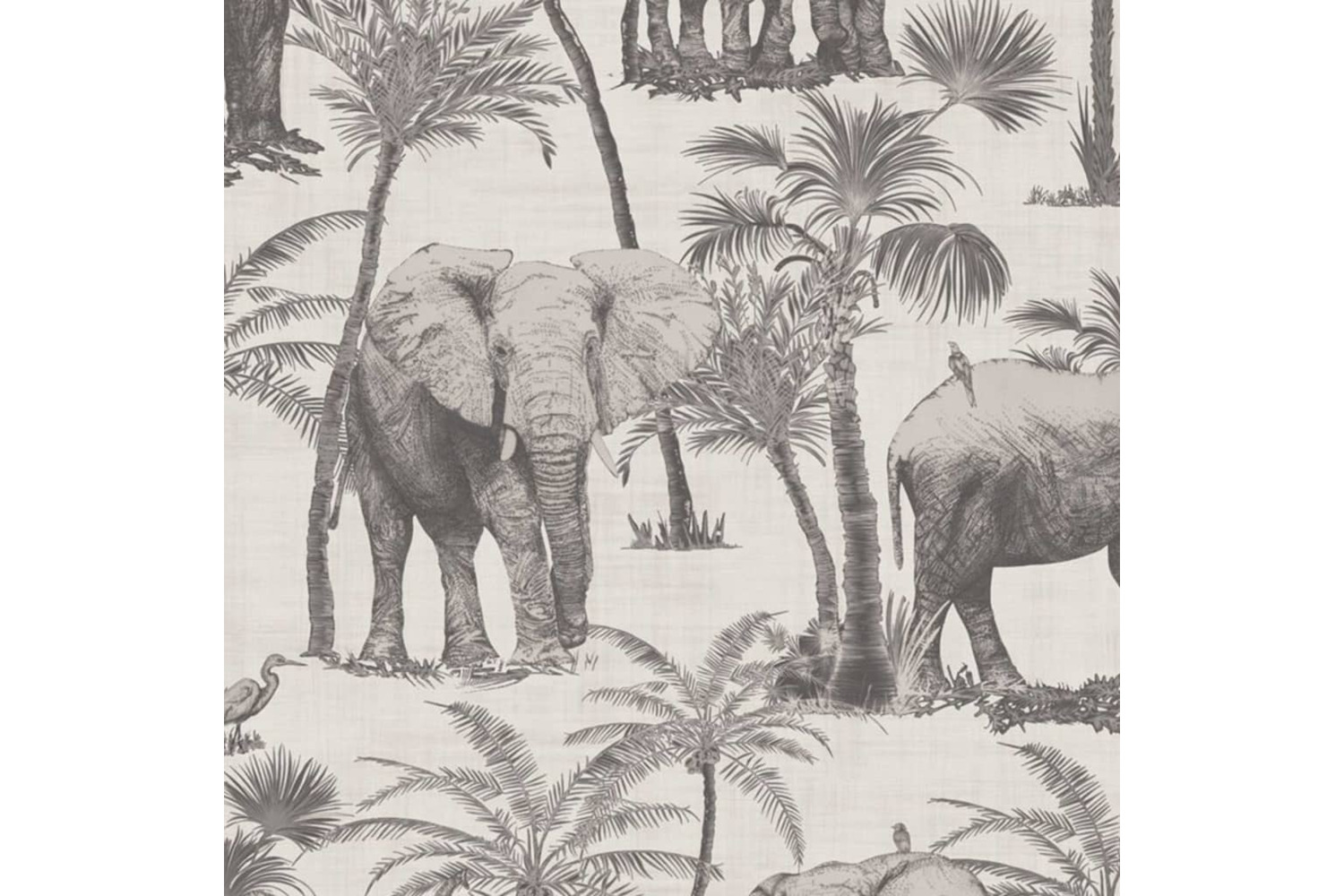 Dutch Wallcoverings 446820 Wallpaper Elephant Grove Charcoal
