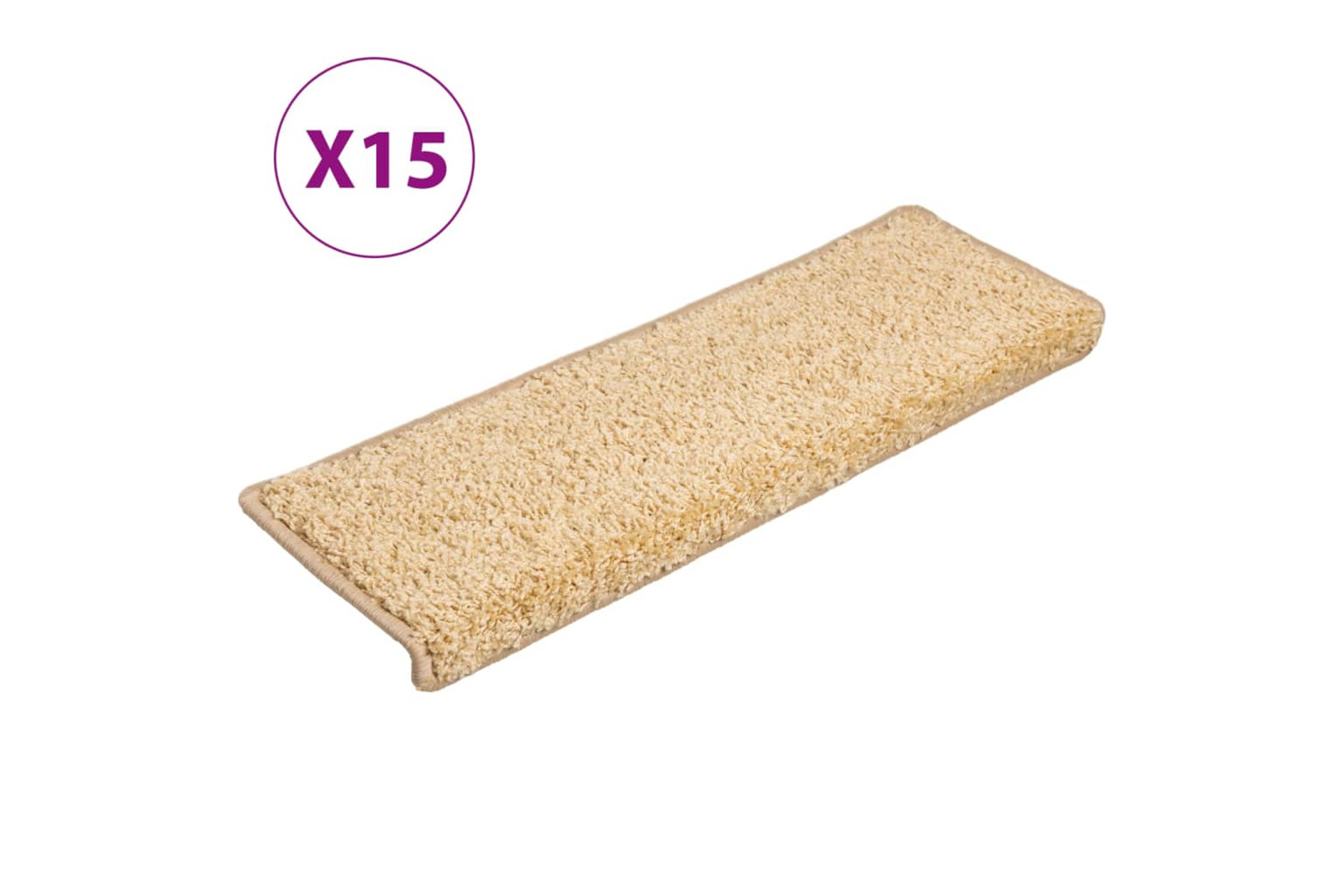 vidaXL Carpet Stair Treads 15 Pcs 65x21x4cm Brown