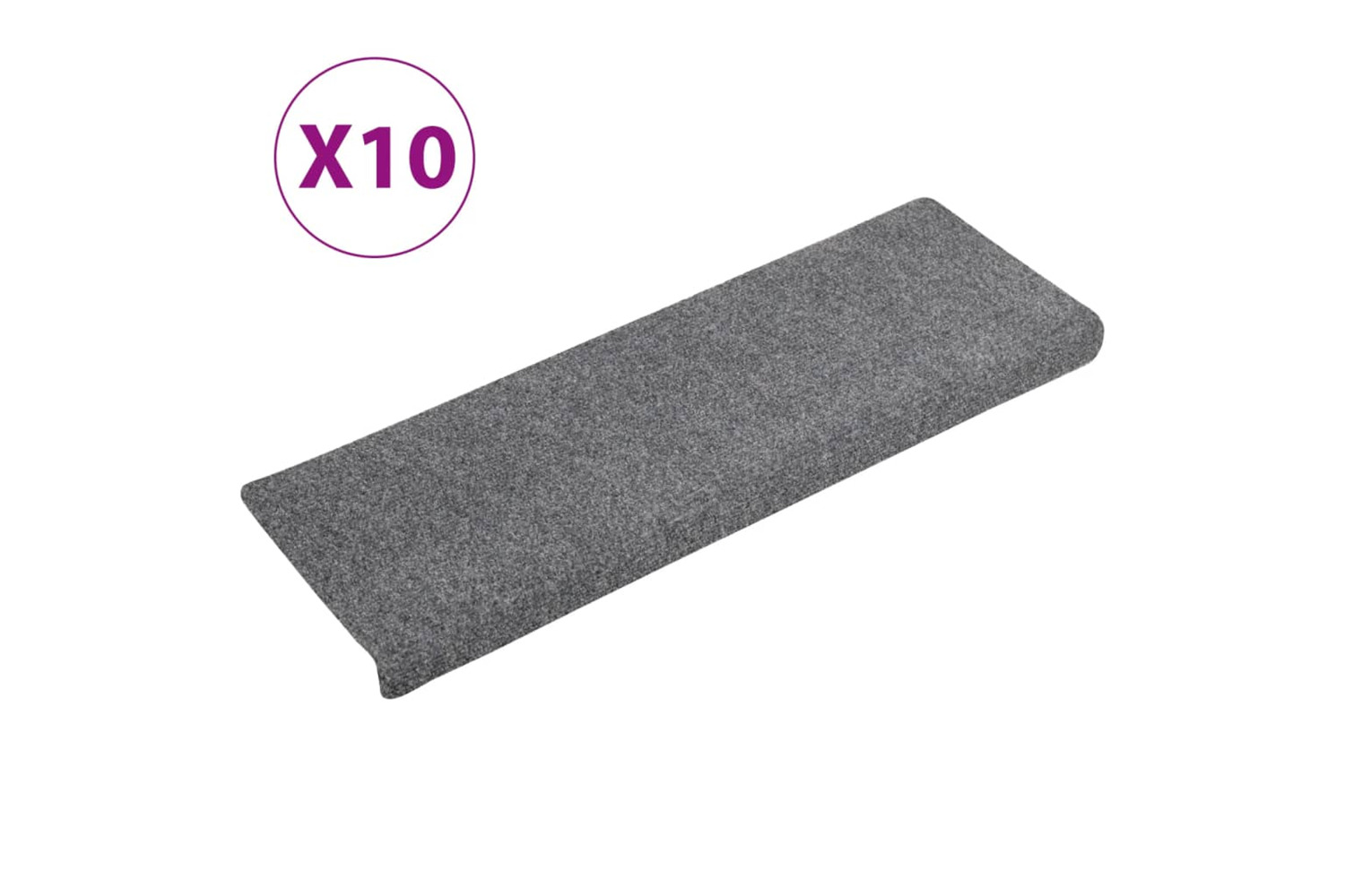 vidaXL Stair Mats 10 Pcs Light Grey 65x21x4cm Needle Punch