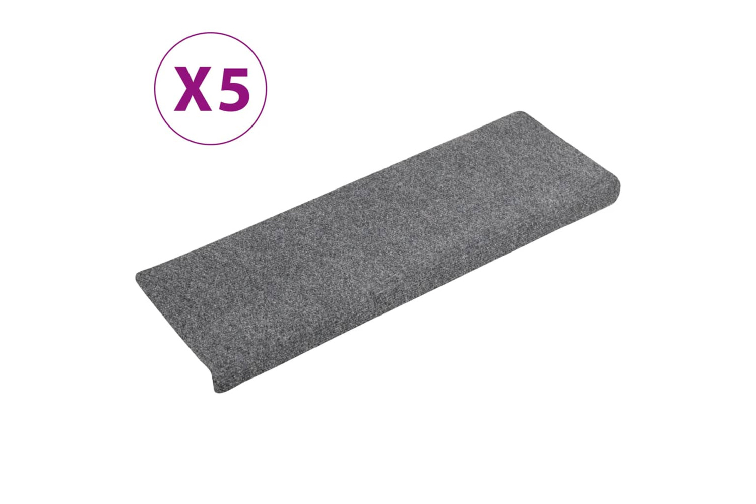 vidaXL Stair Mats 5 Pcs Light Grey 65x21x4cm Needle Punch