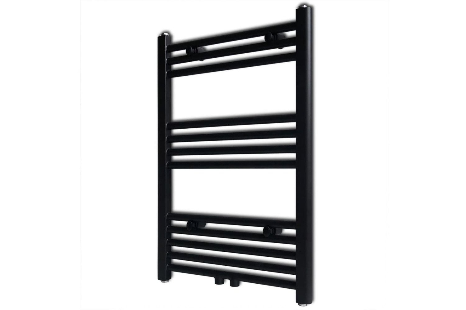 vidaXL 141905 Black Bathroom Central Heating Towel Rail Radiator Straight 500x764mm