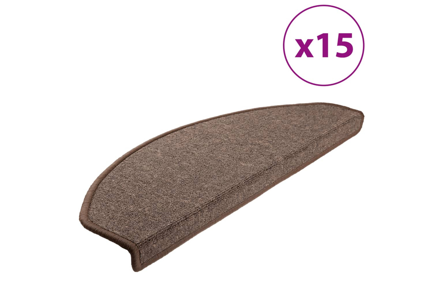 vidaXL 133888 Carpet Stair Treads 15 Pcs Coffee Brown 65x24x4cm