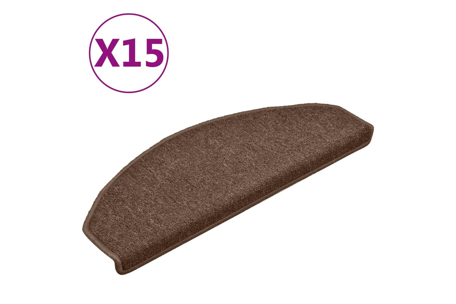 vidaXL 322367 Carpet Stair Treads 15 Pcs Brown 65x24x4cm