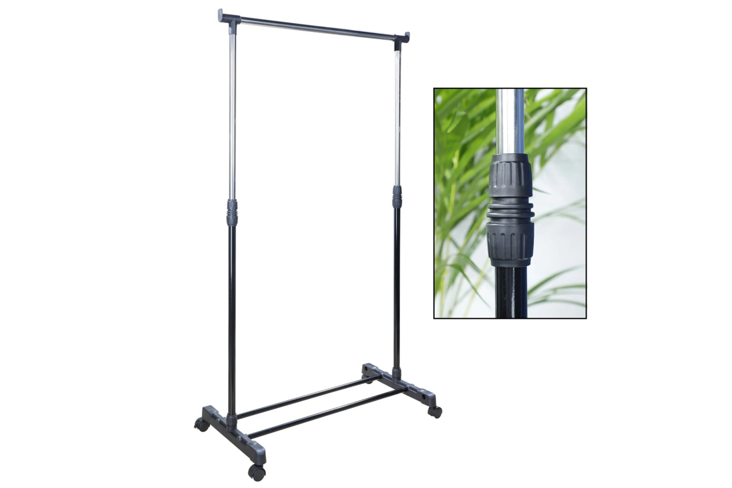 Hi 435296 Single Bar Garment Rack Black