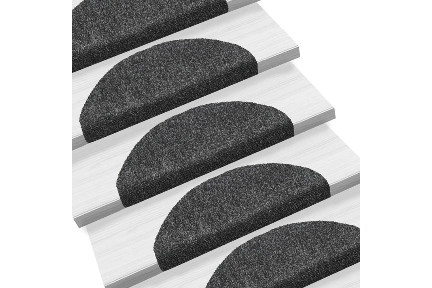vidaXL 149701 Self-adhesive Stair Mats 10 Pcs Dark Grey 65x21x4cm Needle Punch