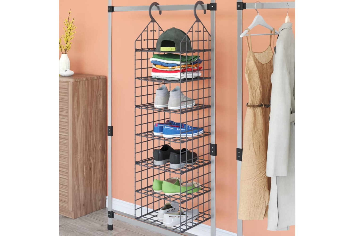 vidaXL 344375 Hanging Closet Organiser With 7 Shelves