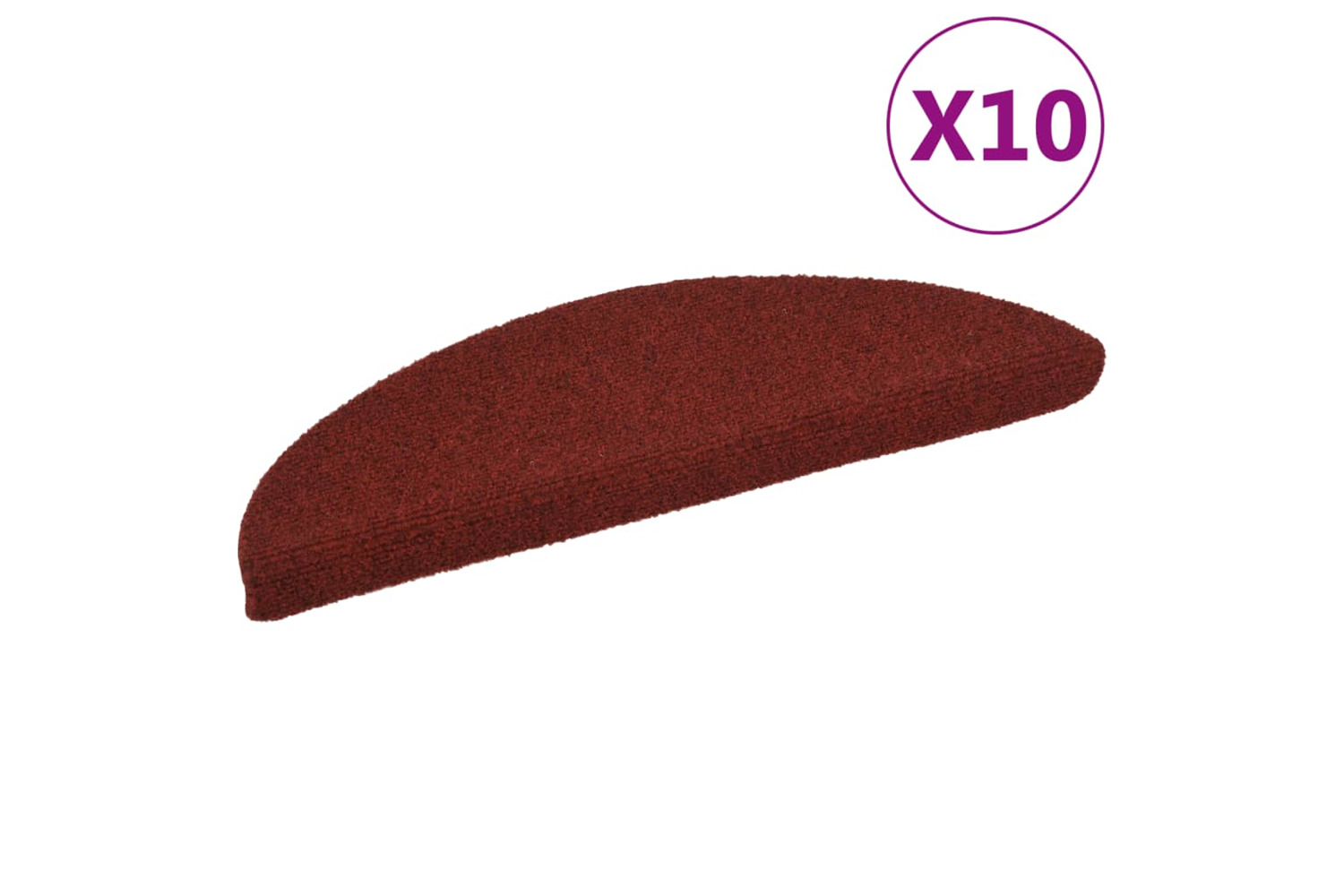 vidaXL 149683 Self-adhesive Stair Mats 10 Pcs Red 56x17x3cm Needle Punch