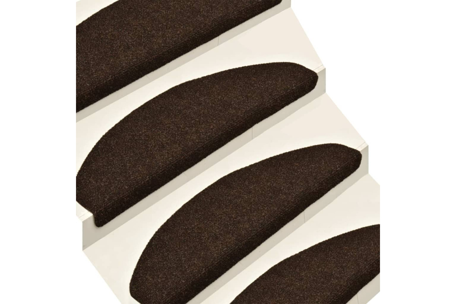 vidaXL 149688 Self-adhesive Stair Mats 5 Pcs Brown 56x17x3cm Needle Punch
