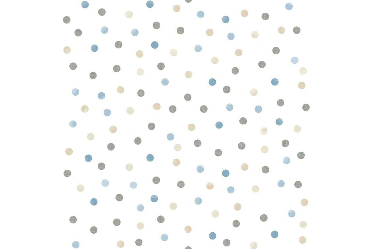 Noordwand 444880 Wallpaper Mondo Baby Confetti Dots White, Blue, Grey And Beige