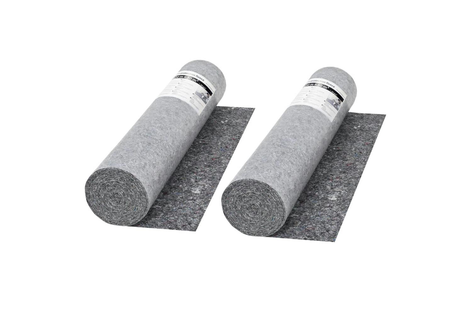 Vidaxl 142699 Non-slip Painter Fleece 2 Pcs 50 M 280 G/mâ² Grey