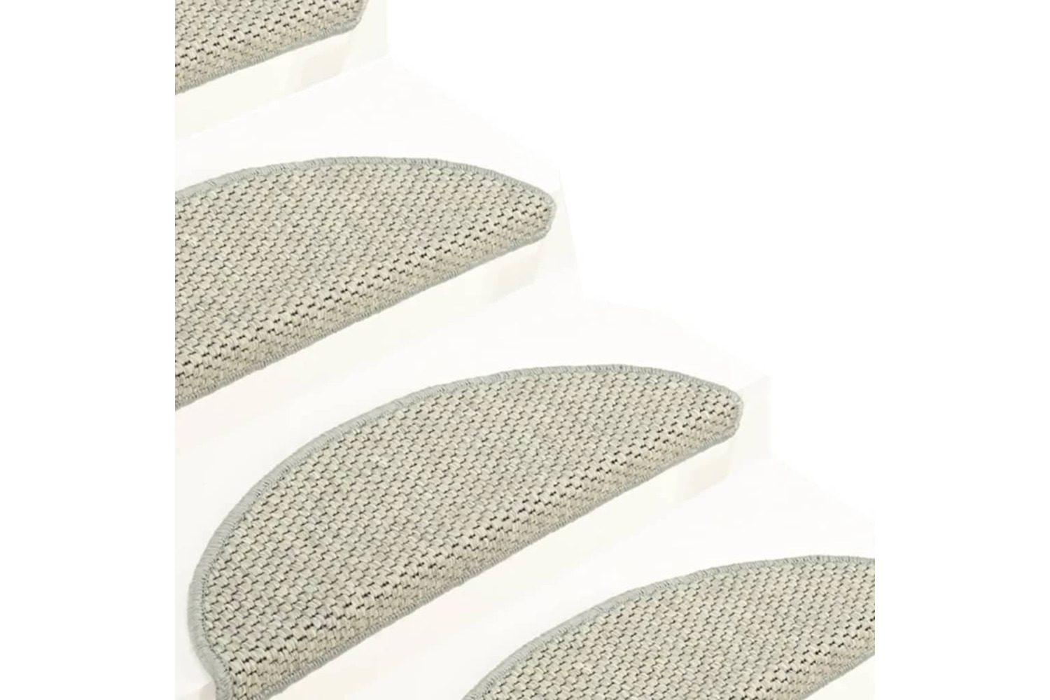 vidaXL 326875 Stair Mats Self-adhesive Sisal-look 15 Pcs 65x21x4cm Grey