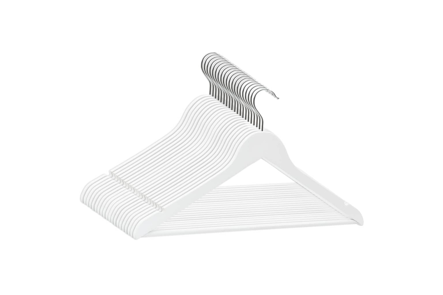 vidaXL 289914 20 Pcs Clothes Hanger Set Non-slip White Hardwood