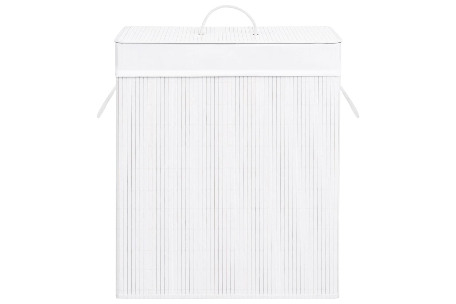 vidaXL 320744 Bamboo Laundry Basket White 100 L
