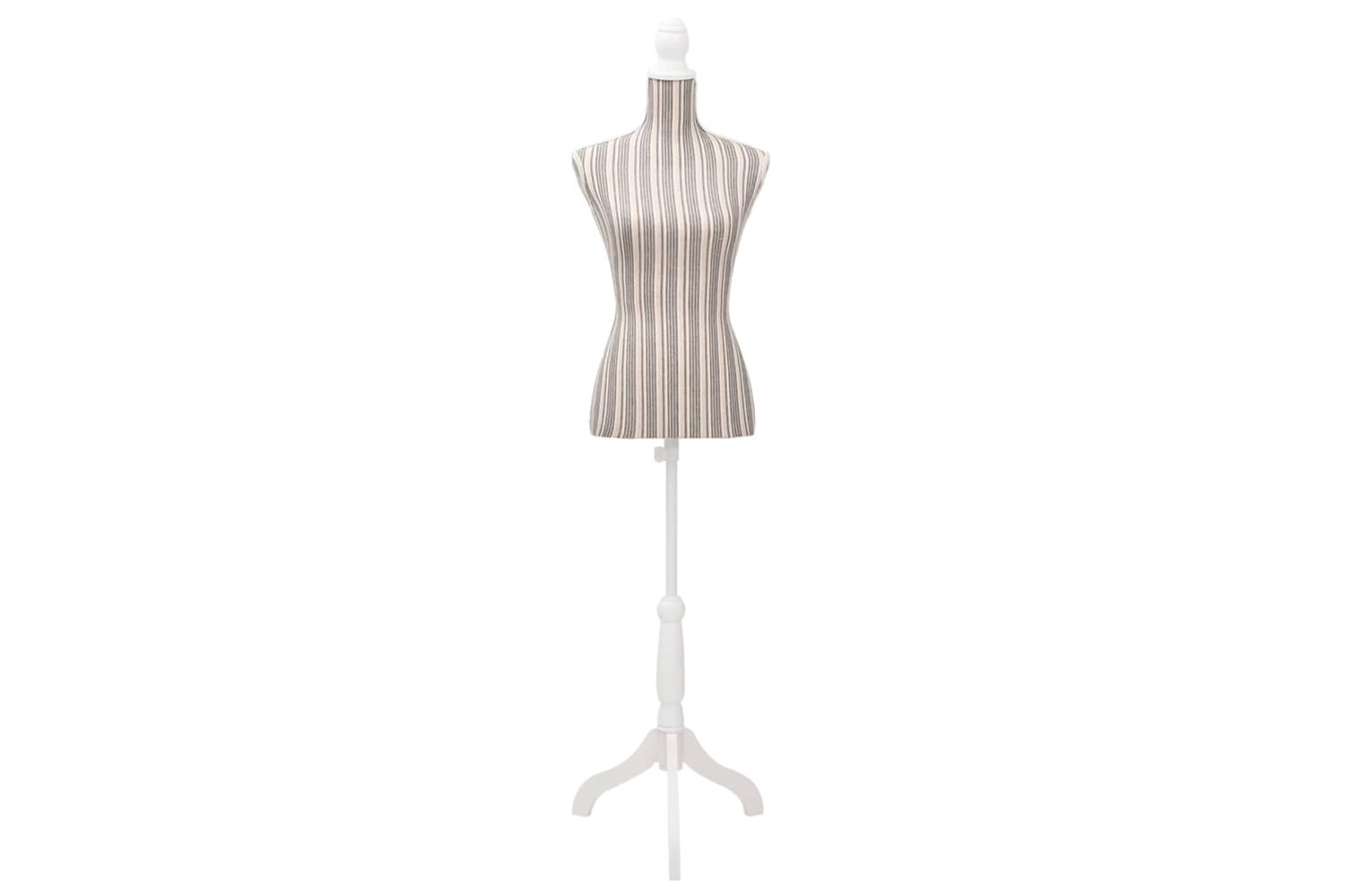 vidaXL 30031 Ladies Bust Display Mannequin Linen With Stripes